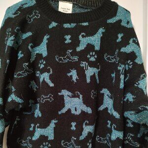 Afghan Hound custom knitted pull over sweater - size medium